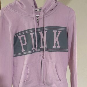 PINK Victoria's Secret Lavender and Gray Hoodie